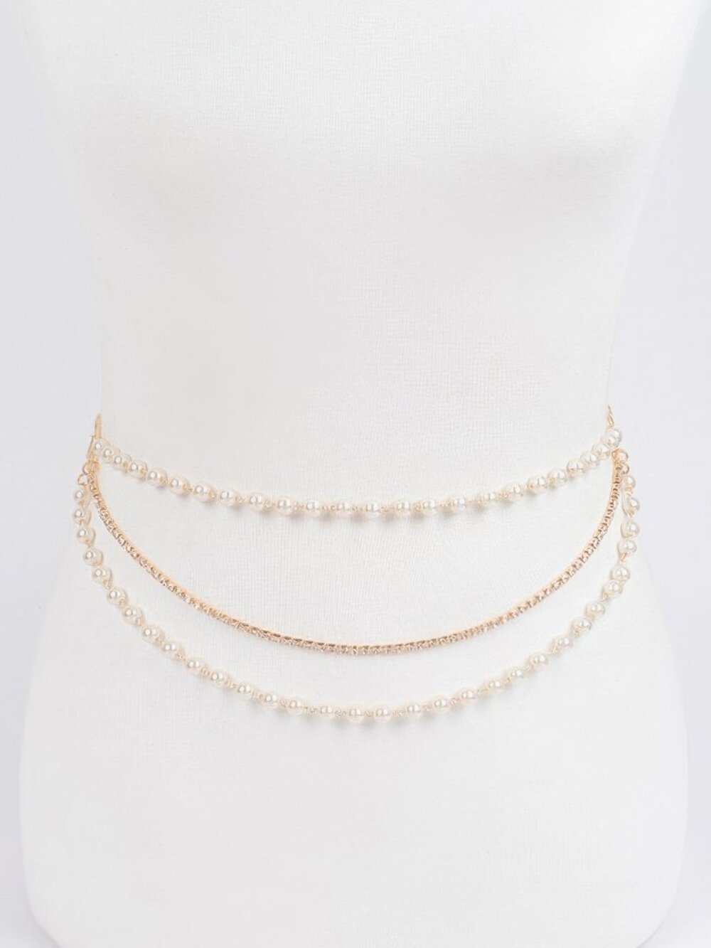 Pearl Layered Chain Belt